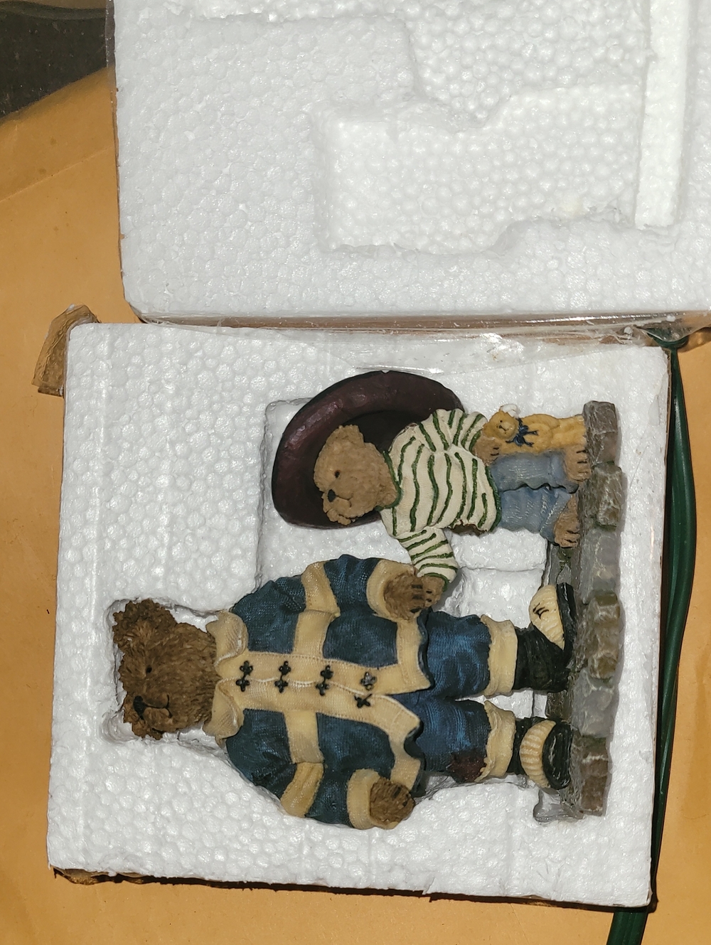 Handcrafted Brown Teddy Bear Couple Figurine - Home Accents